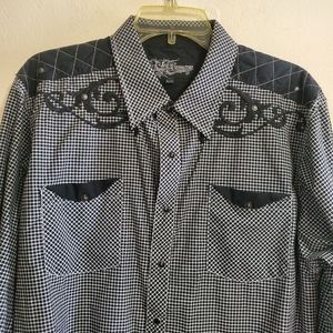 CM Exposure Shirt Black Snap buttons Size XL